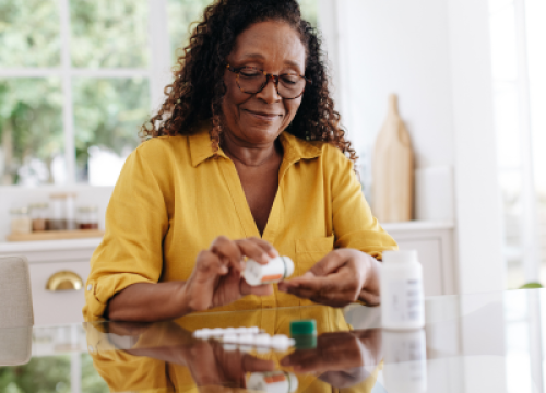 Woman taking medication